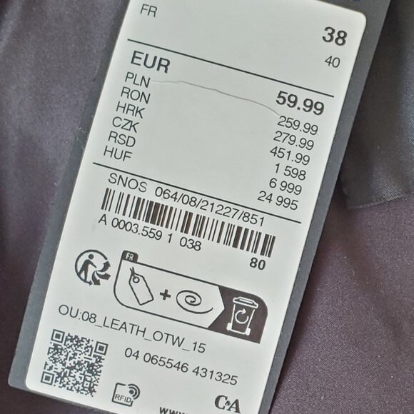 NEW Stylish C&A Leather Jacket - Picture 5 of 5